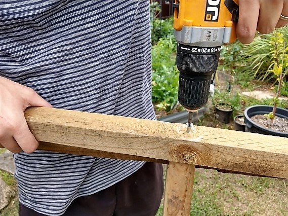 DIY Trellis - Drilling The Wood And Attaching Pieces