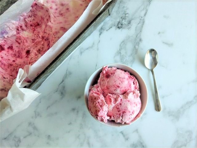 Raspberry and Lime No Churn Ice Cream Recipe