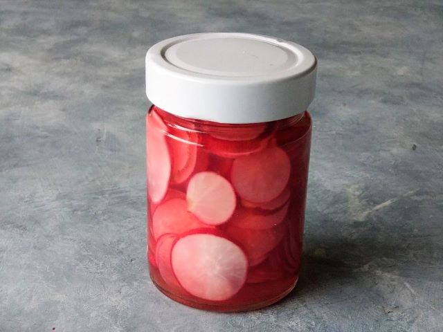 Jar of Quick Pickled Radishes