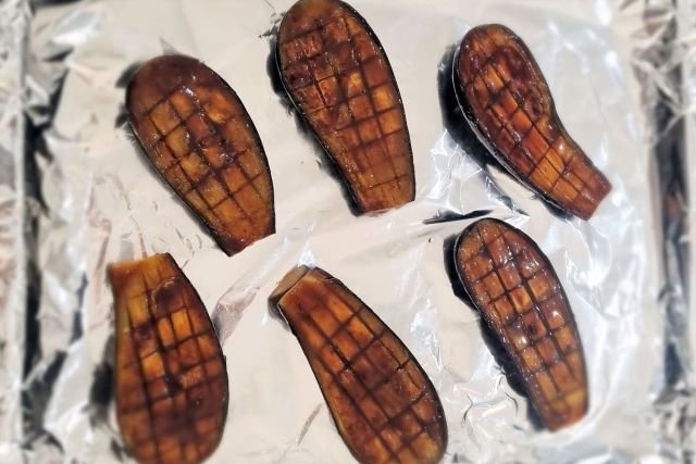 Eggplants Glazed With Miso on Oven Tray