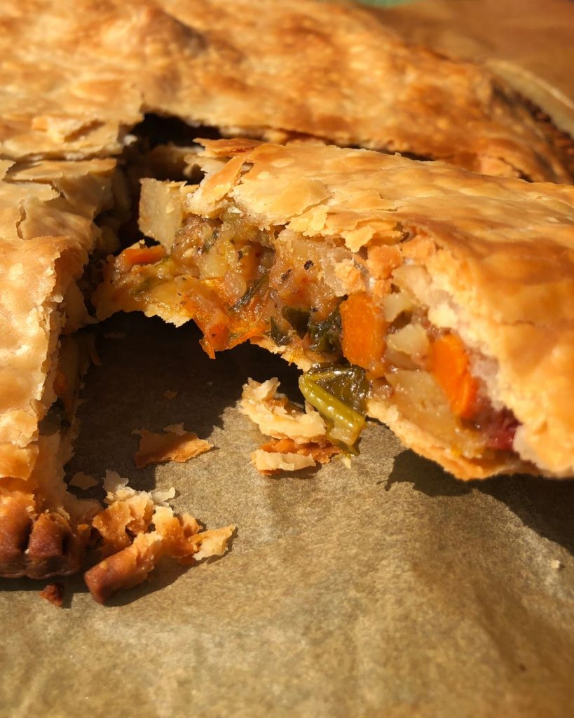 Sliced Vegan Empanada Pie