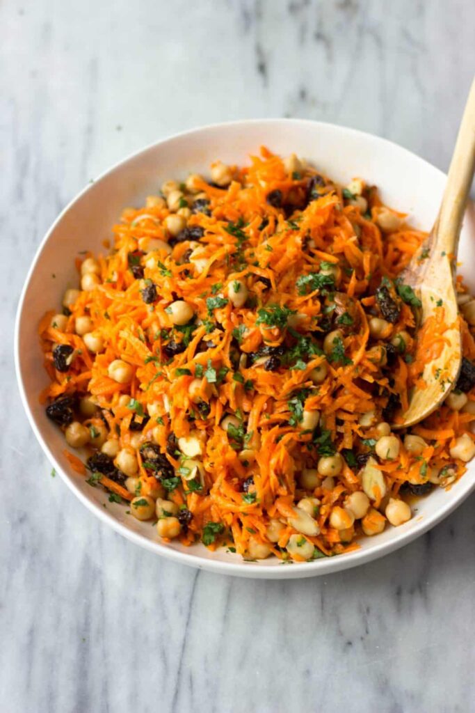 Carrot Chickpea Raisin Salad